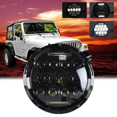 75W 7''   LED Headlight Waterproof  Lamp for Jeep  Wrangler JK led headlight